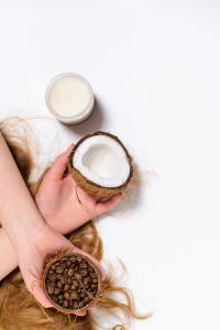 Ground Coffee and Coconut Oil For Dark Eye Circles